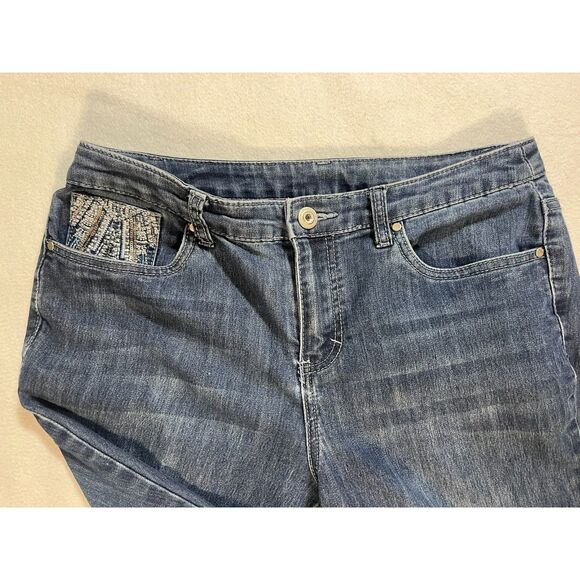 Embellished Silver Bling Pocket C Banks 8 Petite Cottage Boho Western  Straight - Picture 6 of 6